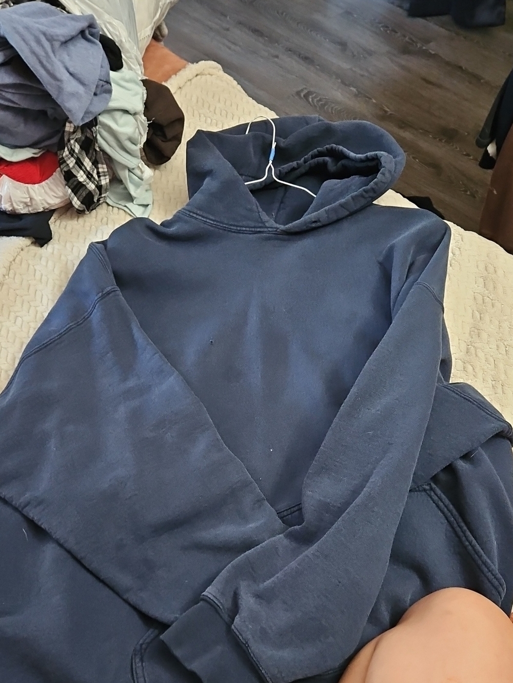 Gildan Navy Blue Pullover Hoodie - Plain Heavyweight Sweatshirt
